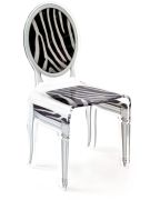 Chaise acrylique Sixteen zèbre - Acrila Concept