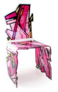Chaise acrylique Street art rose - Acrila Concept