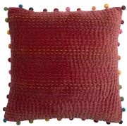 Coussin Gastounet en coton coloris Tomette 45x45 - Vivaraise