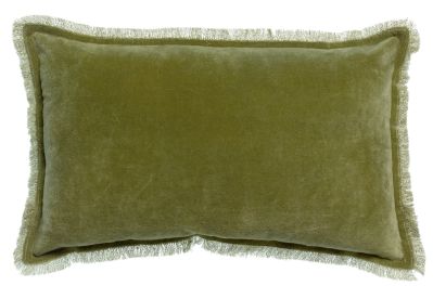 Coussin uni Fara en coton coloris Olive 30x50 - Vivaraise