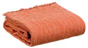 Plaid Inès en coton coloris Paprika 130x170 - Vivaraise