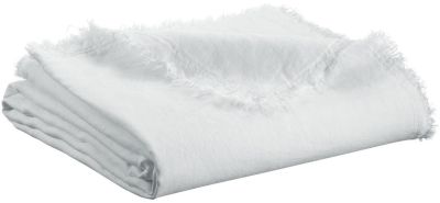 Plaid Zeff Nomade en lin/coton coloris Blanc 130x180 - Vivaraise