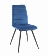 Chaise Isis pieds métal/velours bleu - Tropic'Attitude