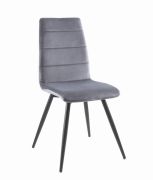 Chaise Isis pieds métal/velours gris - Tropic'Attitude