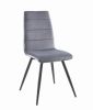 Chaise Isis pieds métal/velours gris