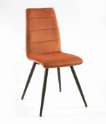 Chaise Isis pieds métal/velours orange - Tropic'Attitude