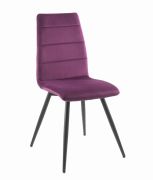 Chaise Isis pieds métal/velours violet - Tropic'Attitude