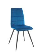 Chaise Isis, siège tournant, pieds métal noir, H96 × L45 × P58, bleu - Tropic'Attitude