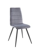 Chaise Isis, siège tournant, pieds métal noir, H96 × L45 × P58, gris - Tropic'Attitude