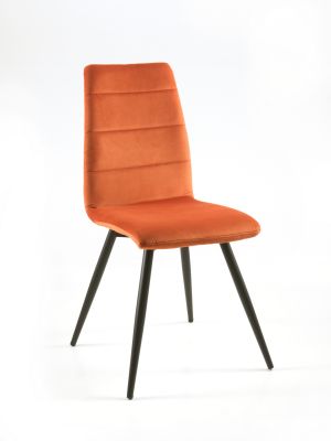 Chaise Isis, siège tournant, pieds métal noir, H96 × L45 × P58, orange - Tropic'Attitude