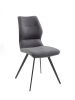 Chaise Maeva, pieds métal noir, H93 × L46 × P55, gris