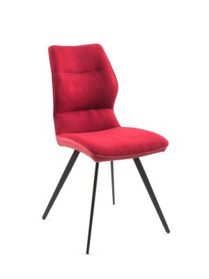 Chaise Maeva, pieds métal noir, H93 × L46 × P55, rouge - Tropic'Attitude