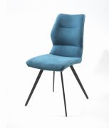 Chaise Maeva pieds métal/polyester bleu - Tropic'Attitude