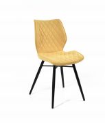 Chaise Manon, pieds métal noir, H86 × L46 × P59, jaune - Tropic'Attitude