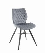 Chaise Romy pieds métal/velours gris - Tropic'Attitude