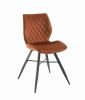 Chaise Romy, siège tournant, pieds métal noir, H85 × L46 × P55, orange