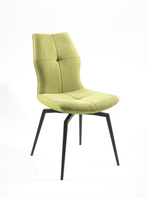 Chaise Wendy, siège tournant, pieds métal noir, H93 × L46 × P55, vert - Tropic'Attitude