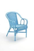 Fauteuil rotin Crapaud bleu pastel - Tropic'Attitude