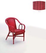 Fauteuil rotin Crapaud rouge rubis - Tropic'Attitude