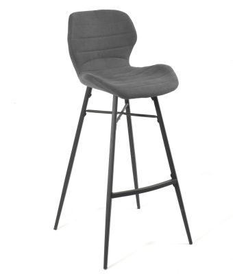 Tabouret de bar Axel, pieds métal, H104 × L46 × P51, gris assise 76 - Tropic'Attitude