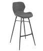 Tabouret de bar Axel, pieds métal, H104 × L46 × P51, gris assise 76