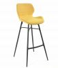 Tabouret de bar Axel, pieds métal, H104 × L46 × P51, jaune assise 76