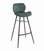 Tabouret de bar Hugo pieds métal/velours vert - Tropic'Attitude