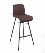 Tabouret de bar Scott, pieds métal, H104 × L46 × P51, marron assise 76 - Tropic'Attitude