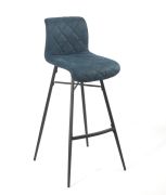 Tabouret de bar Scott pieds métal/tissu bleu - Tropic'Attitude