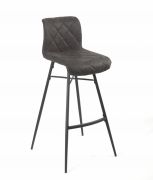 Tabouret de bar Scott pieds métal/tissu gris foncé - Tropic'Attitude