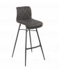 Tabouret de bar Scott pieds métal/tissu gris foncé