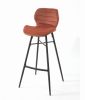 Tabouret de snack Hugo pieds métal/velours orange