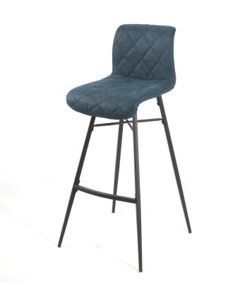 Tabouret de snack Scott, pieds métal, H94 × L46 × P51, bleu assise 66 - Tropic'Attitude