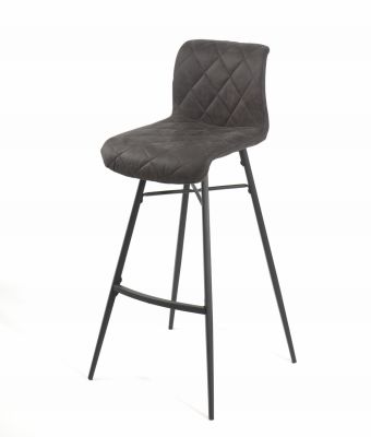 Tabouret de snack Scott, pieds métal, H94 × L46 × P51, gris foncé assise 66 - Tropic'Attitude