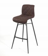 Tabouret de snack Scott, pieds métal, H94 × L46 × P51, marron assise 66 - Tropic'Attitude