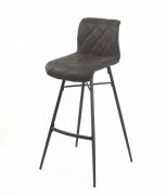 Tabouret de snack Scott pieds métal/tissu gris foncé - Tropic'Attitude