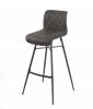 Tabouret de snack Scott pieds métal/tissu gris foncé