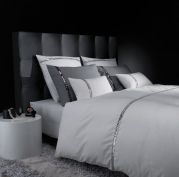 Housse de couette Liz T. Blanc/argent percale 200x200 - Liou