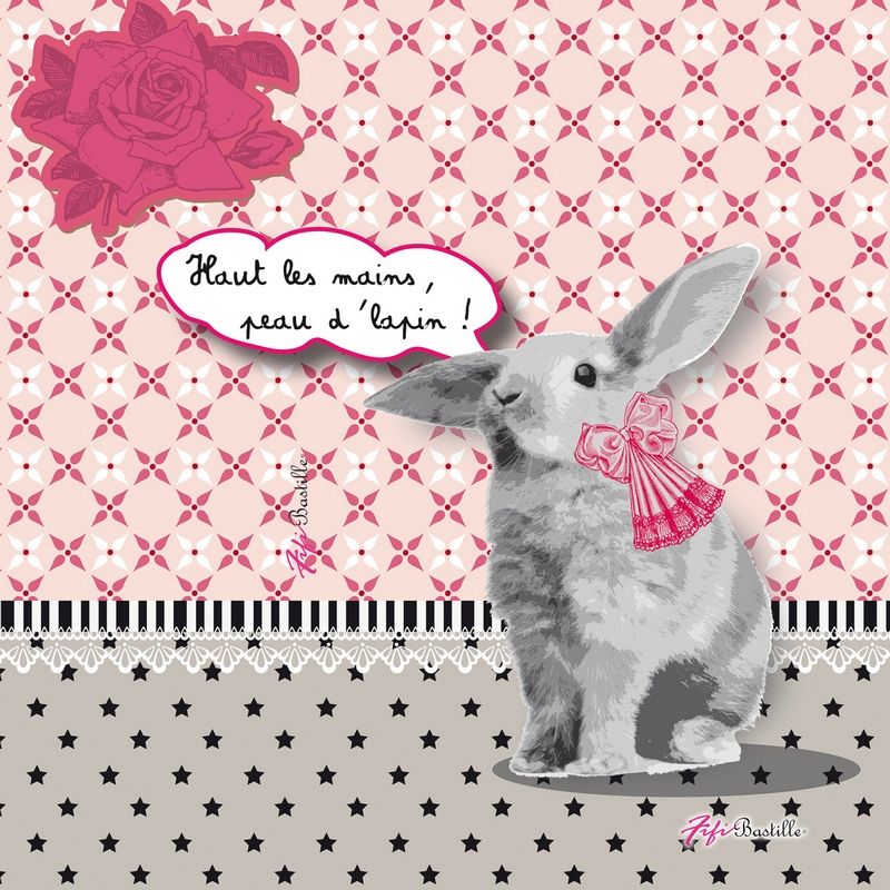 Tableau Lapin 2 35x35