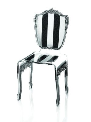 Chaise Baroque en acrylique rayée détourée - Acrila Concept