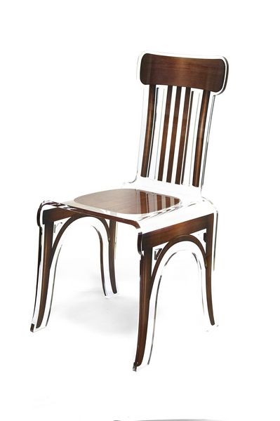 Chaise Bistrot en acrylique bois marron - Acrila Concept