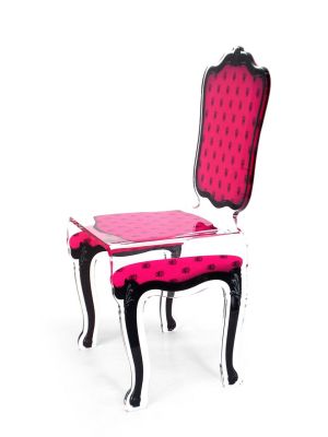 Chaise Charleston en acrylique rose - Acrila Concept