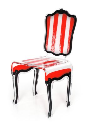 Chaise Charleston en acrylique rouge - Acrila Concept