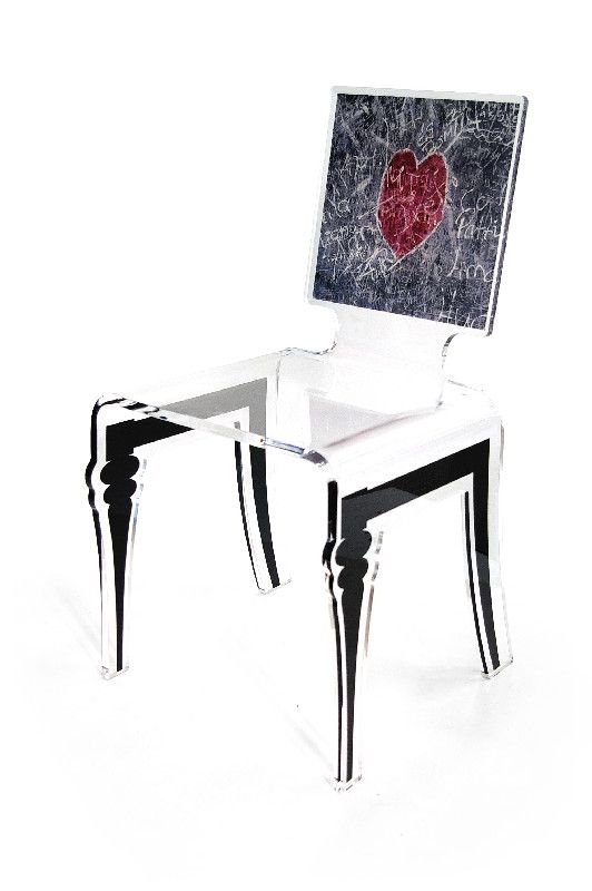 Chaise Graph en acrylique pieds plexi coeur - Acrila Concept