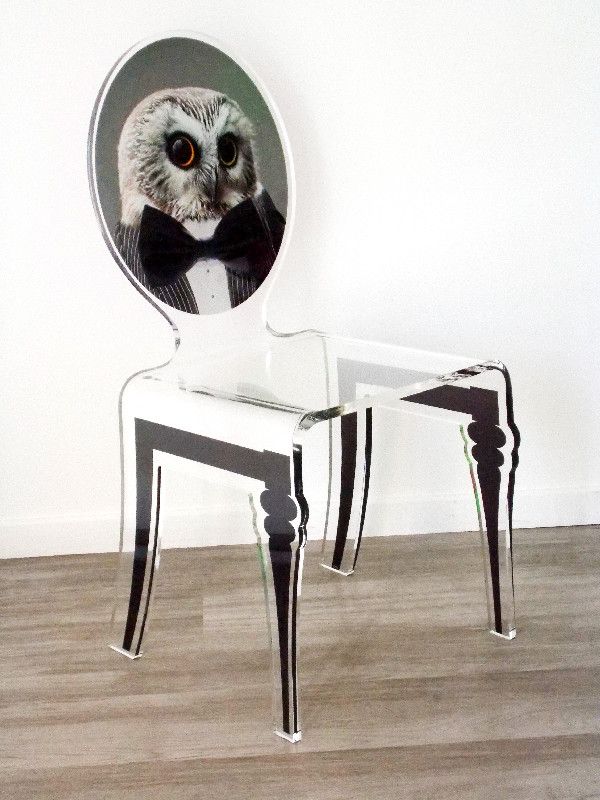 Chaise Graph en acrylique pieds plexi hibou - Acrila Concept