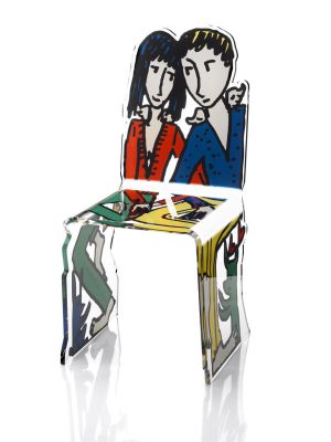 Chaise JC de Castelbajac amoureux en acrylique - Acrila Concept