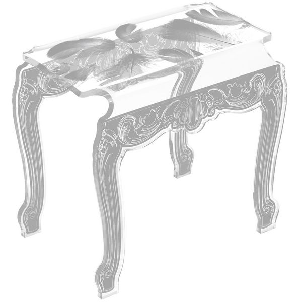 Table de chevet Plume en acrylique blanche - Acrila Concept