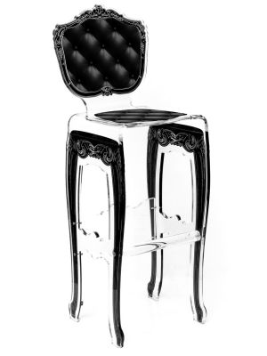 Tabouret Capiton en acrylique noir - Acrila Concept