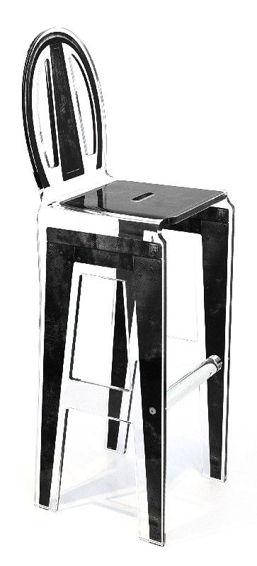 Tabouret Factory en acrylique noir - Acrila Concept