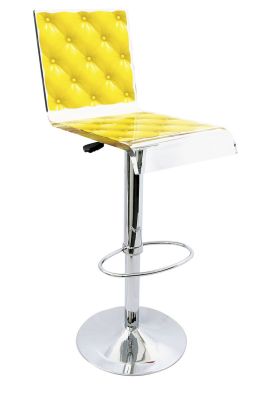 Tabouret de bar réglable Capiton en acrylique jaune - Acrila Concept